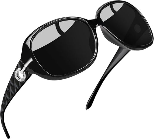 Joopin Big Womens Sunglasses Polarized Trendy Sun Glasses Large Rectangle UV Protection Rhinestone Sunnies