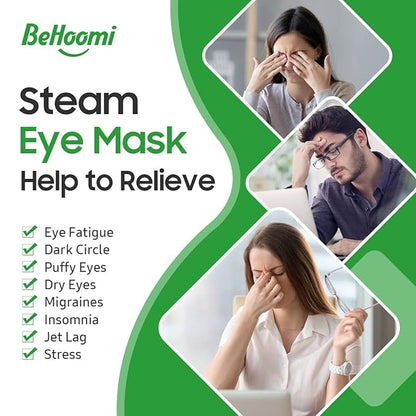 30Packs Steam Eye Mask, Heated Eye Mask Warm Compress for Eyes, Self Heating Warm Eye Masks Disposable Steam Mask for Home Sleep, Spa, Travel Essentials & Relaxation Gifts (Lemongrass)