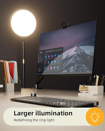 10.5" Ring Light with Stand and Phone Holder - 72" Tripod for iPhone with Light, Professional Led Ringlight for Video Recording/Make up/Streaming, Full Screen Light Ring for YouTube, Tiktok (Black)