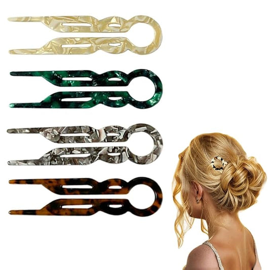 4PCS Hair Pins for Women,French Hair Pin,Lialys Hair Pins for Thin Thick Hair,2 Unique Patterns (4PCS(D))