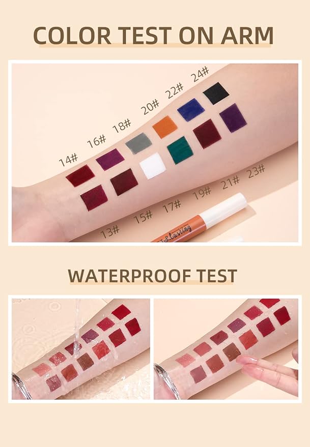 12Pcs Halloween Makeup Black Lipstick Lip Kit, Velvety Liquid Lipstick Waterproof Long Lasting Durable Nude Lip Gloss Beauty Dark Blue Black Purple Lip (Dramatic Lip Collection)