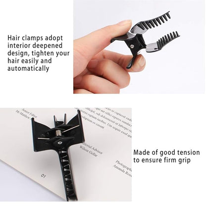 Ondder Hair Clips for Styling Sectioning Black Butterfly Hair Clips Clamps Claws Pro Salon Hair Clips for Cutting, Styling, Sectioning, Coloring Hair styling Clips Butterfly Clips Hair Accessories for
