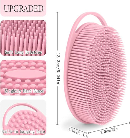 3 Pack Silicone Exfoliating Body Scrubber, Soft Loofah Fit for Sensitive and All Kinds of Skin, Clean and Sanitary, Rapid Foaming