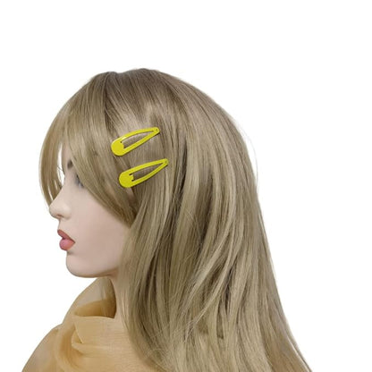 40 Counts Yellow Color Metal Snap Hair Clips 2 Inch Barrettes for Women Accessories