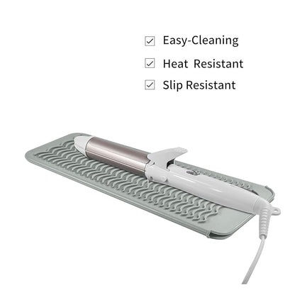 Heat Resistant Travel Mat Pouch for Hair Straighteners, Crimping Irons, Curling Wands, Flat Irons and Hair Styling Tools (1 Pack, Gray)