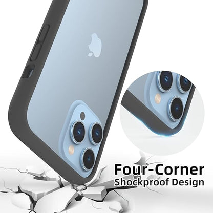 K TOMOTO Compatible with iPhone 13 Pro Max Bumper Case (6.7 Inch), Liquid Silicone Frame Case [Raised Edge Protection] [Drop Protection] [Silky and Soft Touch], Black