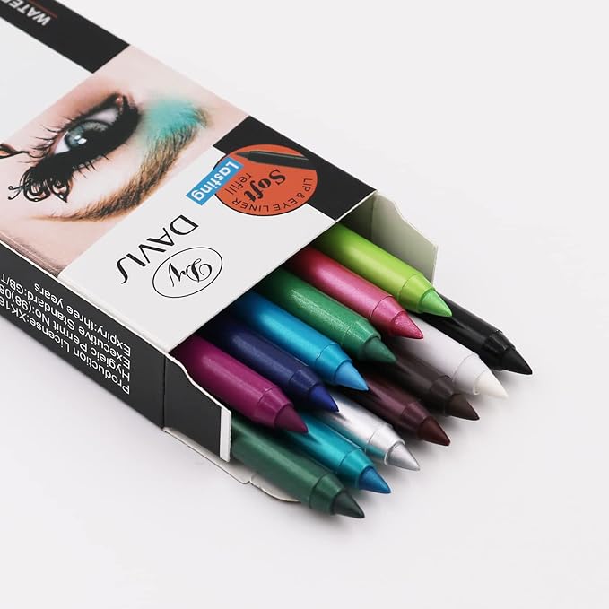 13 Colors Eyeliner Pencil Colorful Eye Shadow Pencil Eyebrow Pen Glitter Matte for Women Eye&Lip Liner Professional Eye Makeup