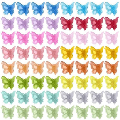 50 Pieces Butterfly Hair Clips Jelly Color Mini Clips , Beautiful Accessories for Women and Girls with Box Packaged , 15 Matte Candy Colors