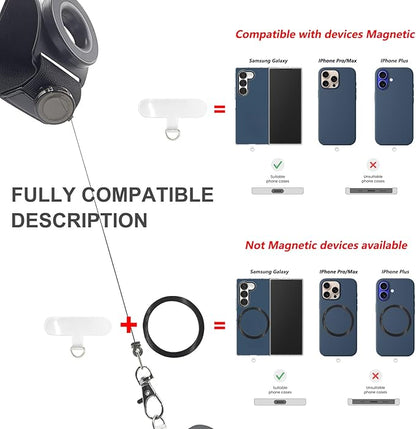 Magnetic Running Phone Holder for iPhone, extendable Anti Drop Rope 360 ° rotatable Magnetic arm with, Double arm Straps,Wristband, Phone Holder, for All Call Phone,iPhone/Sumsung