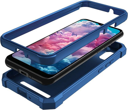 for Cloud Mobile Stratus C8 Case with Screen Protector,Full Body Protection Front PC Back Soft Silicone Bumper,Heavy Duty Protection Shockproof Phone Case for Cloud Mobile Stratus C8 Blue