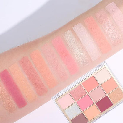 Nude Pink Eyeshadow Palette,Natural Neutral Warm Colors Cream Light Colors Eyeshadow Palette,Highly Pigmented Eye Shadow Palette Long Lasting Naturing-Looking Make Up Pallets for Women,Vegan