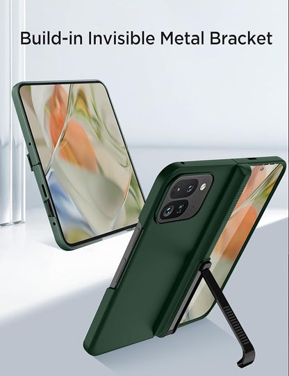 Miimall Shockproof Cases for Pixel 9 Pro Fold, [Kickstand & Hinge Protection][All-Inclusive Protection] Anti Drop Rugged Case for Google Pixel 9 Pro Fold 5g Phone Case, Dark Green