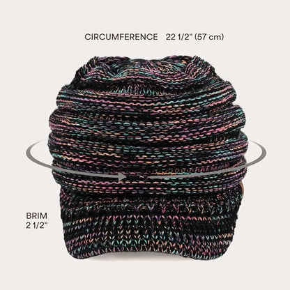 C.C Hatsandscarf Exclusives Women's Ribbed Knit Hat with Brim (YJ-131)(YJ-2023)