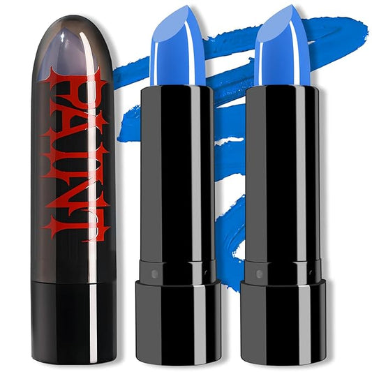 2 Pcs Blue Eye Black Softball Football Baseball Lacrosse, Cream Face Body Paint Stick Halloween SFX Avatar Smurf Mystique Clown Cosplay Makeup Kit, Eyeblack Sticks for Sports Special Effects