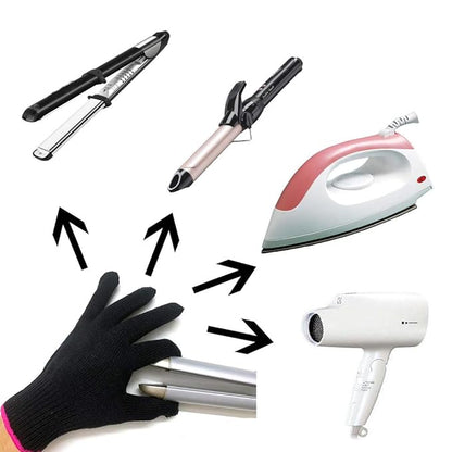 Flat Iron Travel Mat, Curling Iron Counter Protector with Heat Resistant Glove for Curling Irons, Hair Straightener, Flat Irons and Hair Styling Tools, 9” x 6.5”, Black by Lessmon