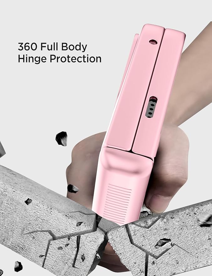Miimall Thin Cases for Pixel Fold 9 Pro Case, [Kickstand & Hinge Protection][All-Inclusive Protection] Anti-Fingerprint Protective Case for Google Pixel 9 Pro Fold Cases, Pink
