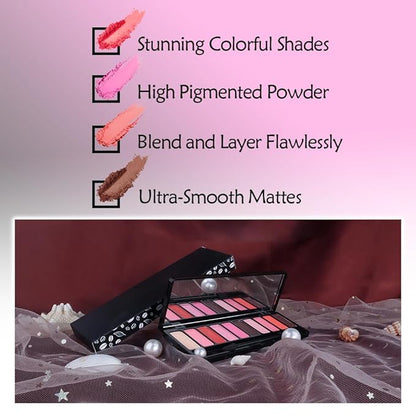 Ten-Color Eyeshadow Palette, Nude Red Pink Light Red Rose Light Pink Browm 10 Shimmer and Matte Shades, Blendable Powder, Party Eye Makeup, Vegan and Cruelty-Free, Built-In Mirror and Brush, 04#
