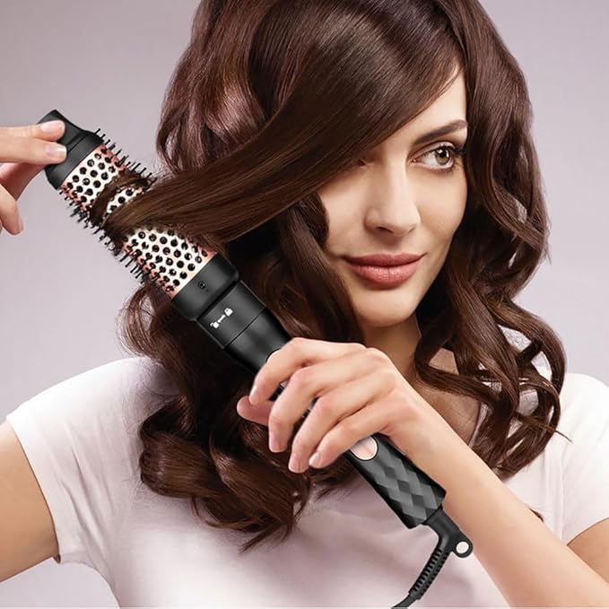 6 in 1 Hair Curling Iron Set with Curling Brush and 5 Interchangeable Ceramic Curling Wand (0.35"-1.25"), Curling Wand Set with 2 Temp Heating Setting, Contain Protective Glove and 2 Clips
