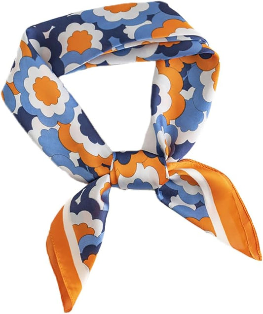 MINIDORA Satin Scarves for Women 27.5 × 27.5 inches Medium Square Elegant Silk Feeling Head Scarf