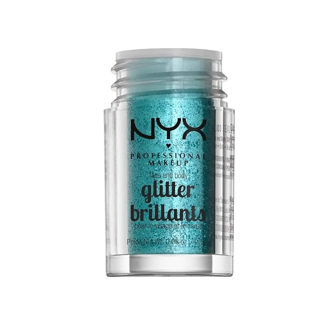 NYX PROFESSIONAL MAKEUP Face & Body Glitter, Teal (Pack of 2)