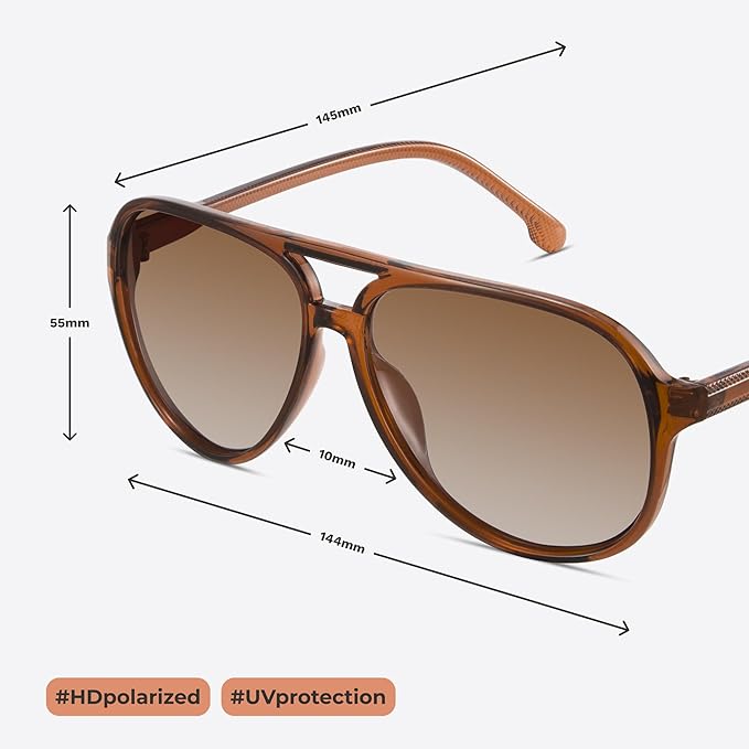 livho Trendy Polarized Aviator Sunglasses Women Men, Retro Sun Glasses for Women Men 2025, Oversized UV Protection Shades