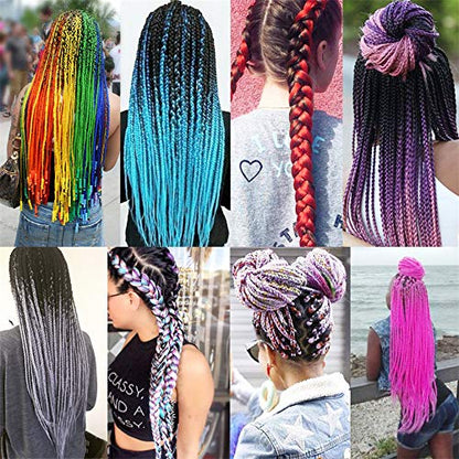 Ombre Braiding hair synthetic Crochet braids twist 24inch 5pcs/lot 100g Ombre two three tone Jumbo braid hair extensions Dreadlocks (black-green)
