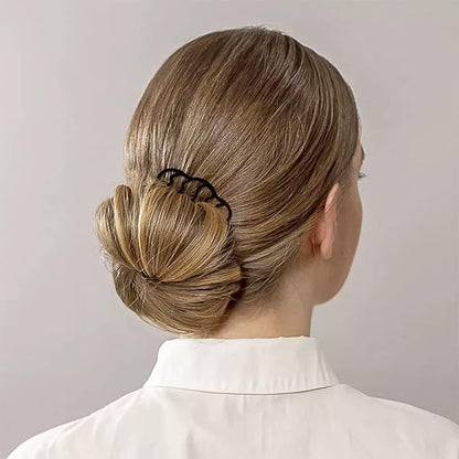 8 Piece Hair Side Combs Metal Hair Fork Clip with Teeth Hair Pin Stick for Updo Bun, U Shape Hair Combs Hair Tool for Vintage Hairstyle Hair Accessories, Black (4 Size)