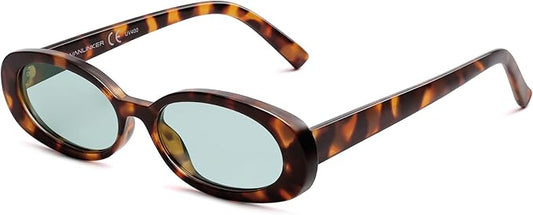 VANLINKER Polarized Retro Oval Sunglasses for Women and Men Small 90s Style VL9580