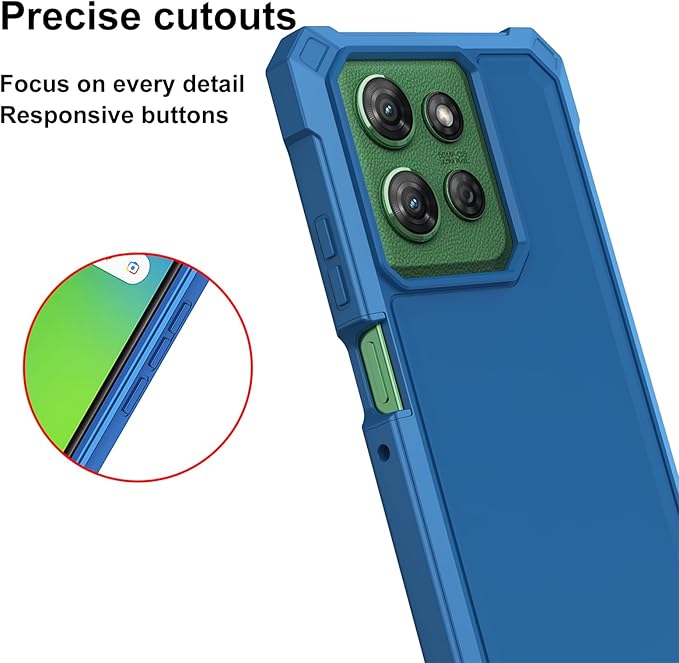 Ailiber for Motorola Moto G Stylus 5G 2025 Cell Phone Case, Moto G Stylus 2025 Screen Protector, Dual Layer Protective, Shockproof Corner TPU Bumper, Slim Silicone Heavy Duty Cell Phone Cover-Blue