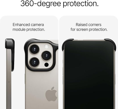 Arc Pulse Compatible with iPhone 16 Pro Phone Case (2024), Minimalist Protective Shock Absorption Aerospace Grade Aluminum Shells + Elastomer Inlays Easy Fit 6.3 inch (Aluminum Matte Black)