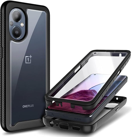 NZND for OnePlus Nord N20 5G Case with Built-in Screen Protector, [16FT Military Grade Drop Tested] Full-Body Protective Shockproof Rugged Bumper Case (Black)