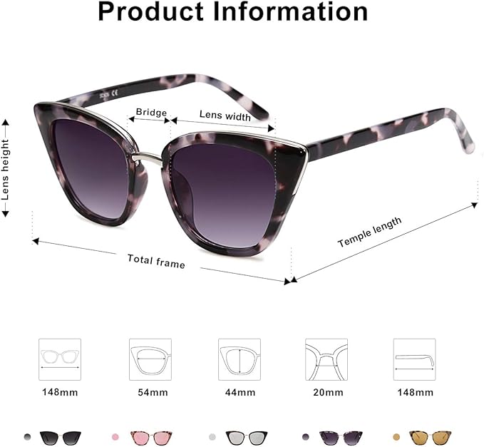 SOJOS Cat Eye Designer Sunglasses Fashion UV400 Protection Glasses SJ2052