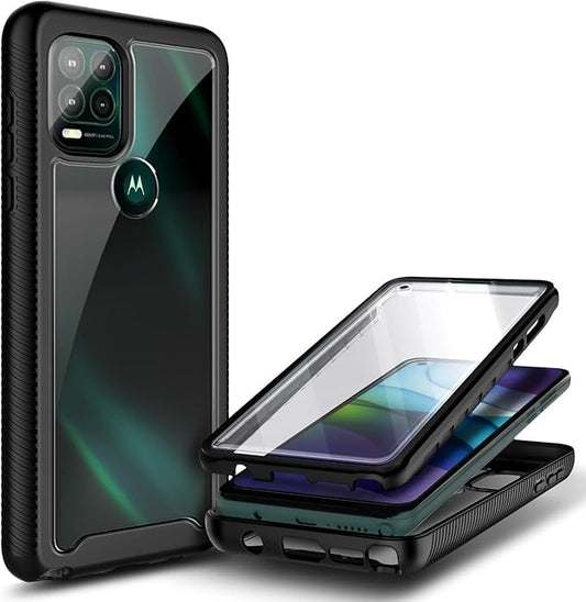 NZND for Motorola Moto G Stylus 5G Case with [Built-in Screen Protector], [16FT Military Grade Drop Tested] Full-Body Protective Shockproof Rugged Bumper Case for Stylus 5G 2021 (Black)