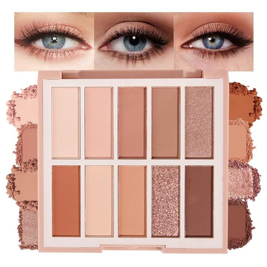 Neutral Nude Eye Shadow Palette,Matte Nude Pink Light Color Cream Eyeshadow Palette,make up pallets for women Highly Pigmented Natural Eyeshadow for Eyes Long Lasting Naturing-Looking,Blendable,Vegan
