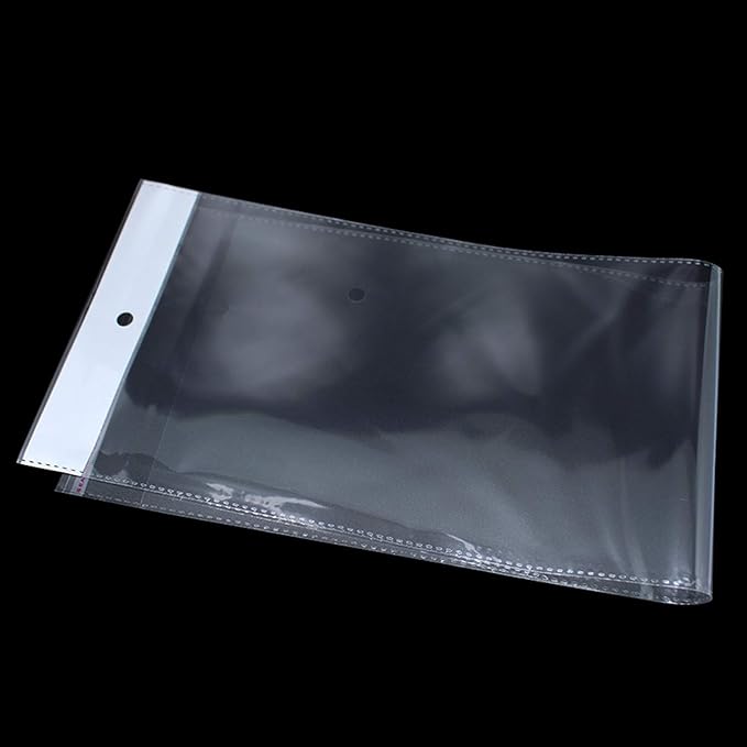 PABCK 100 Pack (Available Size 4.13x21.6 inch) Clear Self Adhesive Straight Hair Packaging Bags with Hang Hole Wigs Hair Storage Beauty Personal Care Hair Care Extensions Wigs Accessories