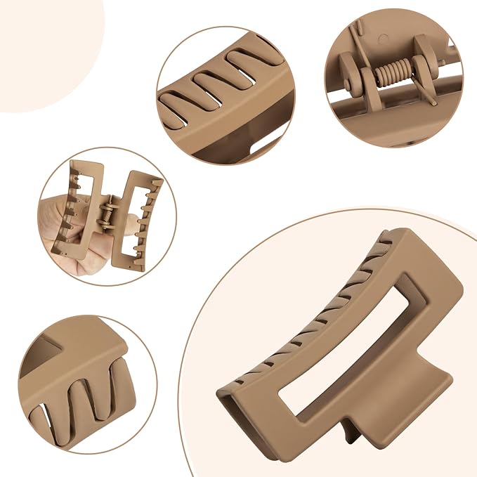 12 PCS Hair Clips for Women - 3 Styles Medium Small Claw Clips for Thin Thick Hair, Natural Color