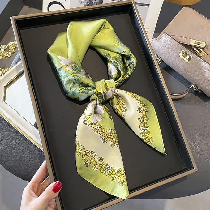 100% Pure Mulberry Silk Scarfs 26"x26" Square Scarf Women Neckerchief Headscarf hair scarf bandana Gift Packed