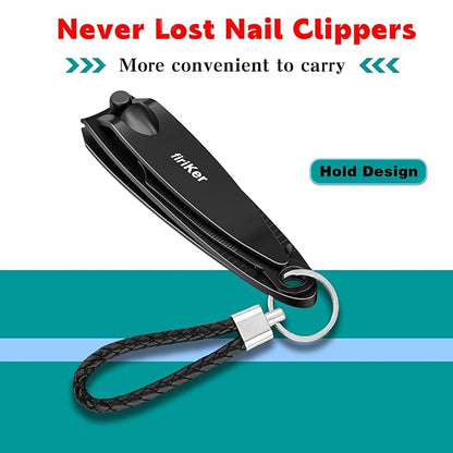 Nail Clippers Set, Heavy Duty Black Matte Stainless Steel nail Clipper with Nail File,Fingernail and Toenail Clipper Cutters, Nail Clipper Tools for Men & Women,Christmas Best Gift Tin Case