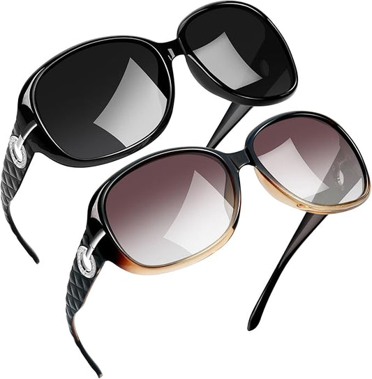 Joopin Big Womens Sunglasses Polarized Trendy Sun Glasses Large Rectangle UV Protection Rhinestone Sunnies