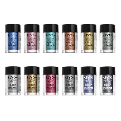 NYX PROFESSIONAL MAKEUP Face & Body Glitter, Silver
