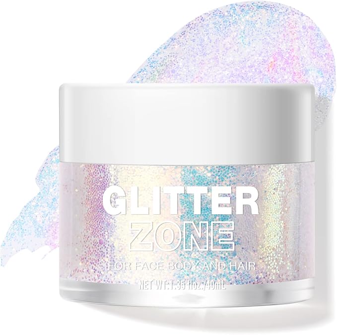 BestLand Holographic Body Glitter Gel - Cosmetic-Grade, Christmas Glitter Makeup for Face, Body, and Hair, Safe and Easy to Use, Perfect for Festivals Parties, Vegan & Cruelty Free (02 Stardust Pink)