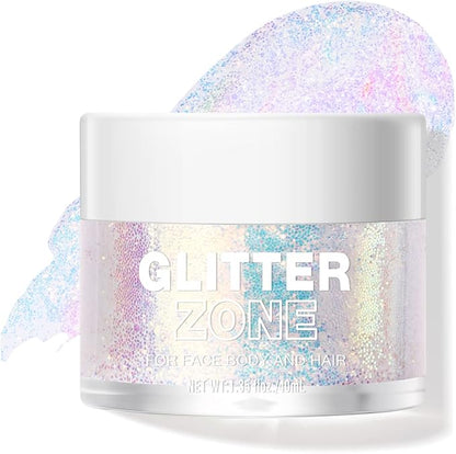 BestLand Holographic Body Glitter Gel - Cosmetic-Grade, Christmas Glitter Makeup for Face, Body, and Hair, Safe and Easy to Use, Perfect for Festivals Parties, Vegan & Cruelty Free (02 Stardust Pink)