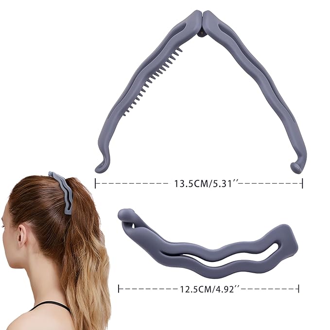 8 Pcs Banana Clip, 4.7" Large Banana Hair Clip for Fine Hair, No-Slip No Crease Ponytail Holder Hair Clips for Women