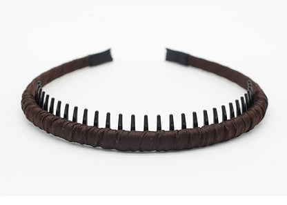 4pcs Hairbands for Women, Non-Slip Zig Zag Headbands, Adjustable Teeth Comb Hair Hoop, Daily Use, Yoga, Spa, Parties, Resin Cotton Blend
