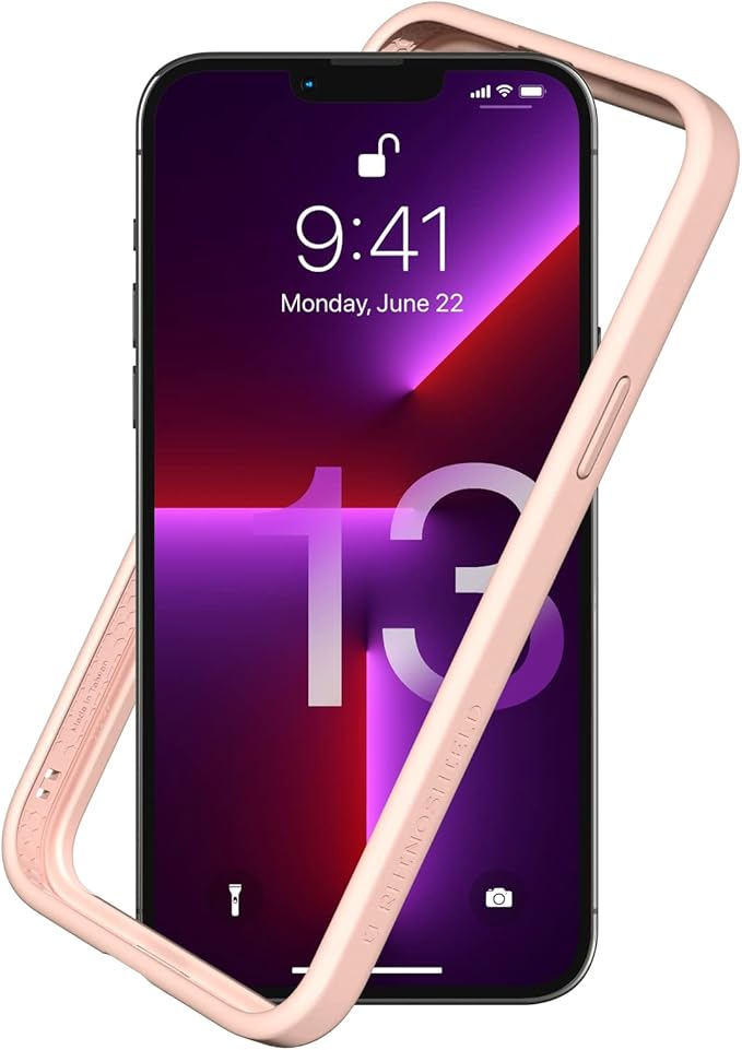 RhinoShield Bumper Case Compatible with [iPhone 13 Pro Max] | CrashGuard NX - Shock Absorbent Slim Design Protective Cover 3.5M / 11ft Drop Protection - Blush Pink