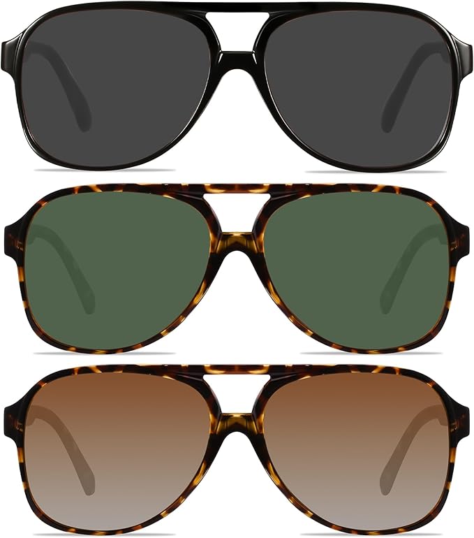 YDAOWKN Retro Aviator Sunglasses for Women Mens Large Frame Classic Vintage 70s Sun Glasses Aviators