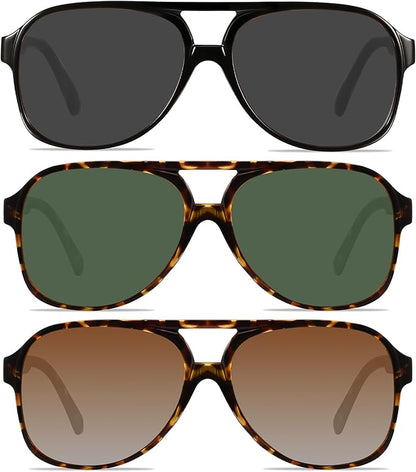 YDAOWKN Retro Aviator Sunglasses for Women Mens Large Frame Classic Vintage 70s Sun Glasses Aviators