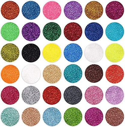 36 Colors Set, Fine Glitter for Resin, Arts and Craft Supplies Glitter, Cosmetic for Body Nail Face Hair Eyeshadow Lip Gloss Makeup, Festival Decoration