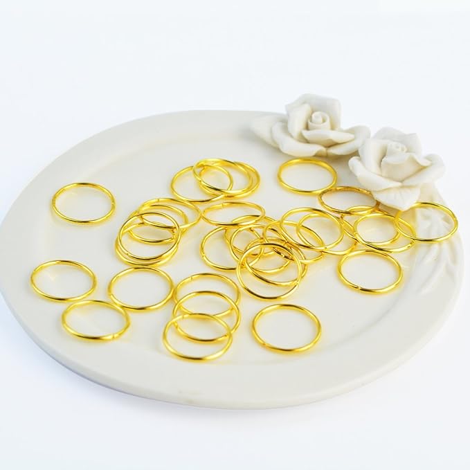 Nydotd 180 Pieces Hair Rings, Braid Rings, Loop Clips, and Hoops - 3 Colors, 2 Sizes, Women's Fashion Hip-Hop DIY Hair Clip Accessories for Dreadlocks