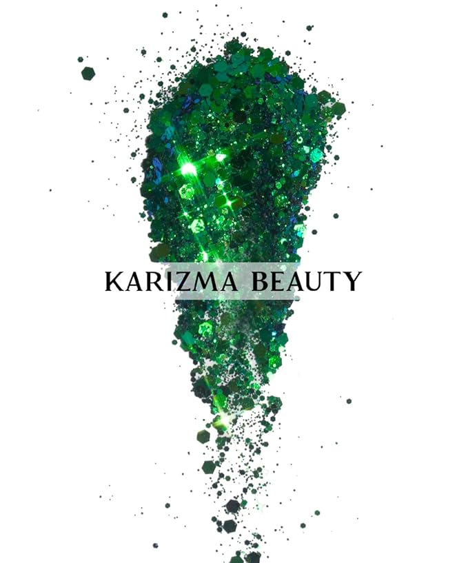 KARIZMA Poison Ivy Body Glitter. 10g Chunky Face Glitter, Hair Glitter, Eye Glitter and Body Glitter for Women. Rave Glitter, Festival Accessories, Cosmetic Glitter Makeup. Loose Glitter Set